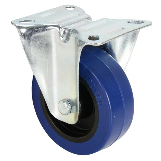 Imagen de RUEDA FIJA 5 X 1 1/4" HULE AZUL CAPACIDAD 150KG