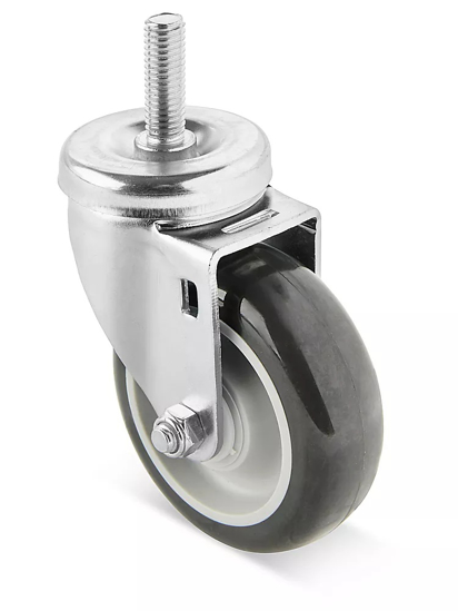 Imagen de RUEDA GIRATORIA DE ESPIGA 12MM 4 X 1 1/4" POLIURETANO CAPACIDAD 130KG